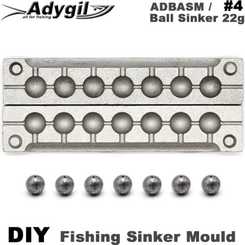 Adygil DIY Fishing Ball Sinker Mould ADBASM/#4 Ball Sinker 22g 7 Cavities