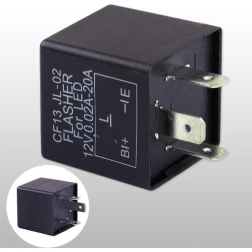 Beler 12V 3 Pin LED Adjustable Black Car Motorcycle Flasher Flash Relay for CF13 Turn Signal Light High Quality