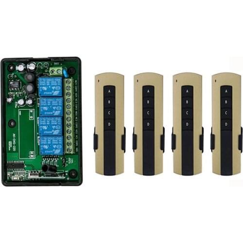 AC85v~250V 110V 220V 230V 4CH RF Wireless Remote Control Relay Switch Security System Garage Doors, Electric Doors/window /lamp