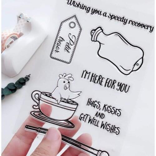 Tea Cup Drift Bottle Clear Stamps Scrapbooking Rubber Stamp Handmade DIY Decoration Craft Supplies Stamps for Card Making New