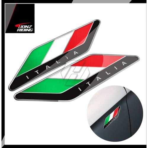 For Aprilia Ducati Suzuki Yamaha Honda Kawasaki for Car Decals 3D Italy Flag Sticker Italia Decals