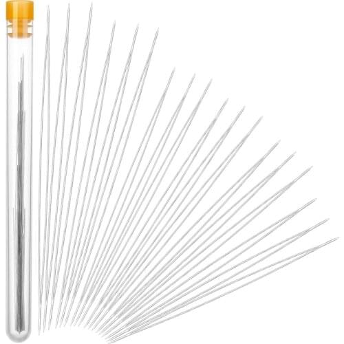 30 Pieces 6 Size Beading Needles Big Eye Beading Needles Beading Embroidery Stainless Needles for Jewelry Making