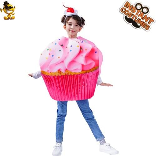 Cute Pink Childrens Ice cream Cupcake Costumes Carnival Party Fancy Dress Cosplay Funny Cupcake Costumes