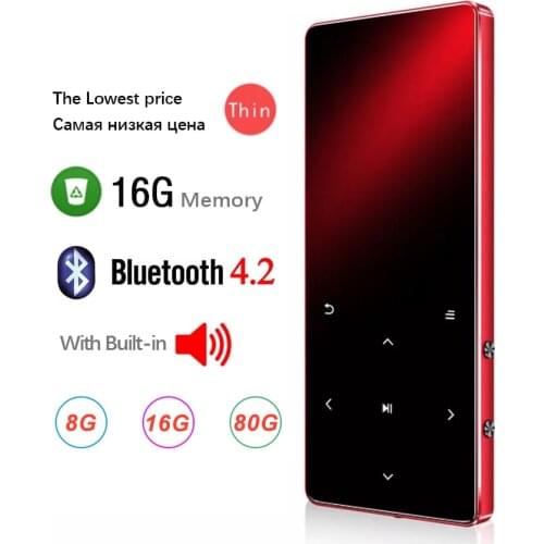 Mp3 Player Hifi Metal Portable Bluetooth Music Walkman with Fm Radio Recording Built-in Speaker Touch Key 1.8 Inch Tft Screen
