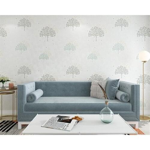 Beibehang papel tapiz Trees leaves wallpaper bedroom living room wallpaper green wallpaper modern fashion Pink yellow wallpaper