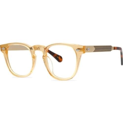 New Acetate Alloy Glasses Frame Vintage Unisex Full Rim Optical Eyewear High Quality Clear Lens Myopia Eyeglasses Spectacle