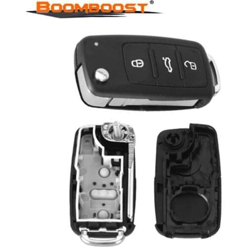 Fit For VW Without battery holder Flip Folding Remote 3 Button key Auto Car Key Shell Blanks Waterproof housing