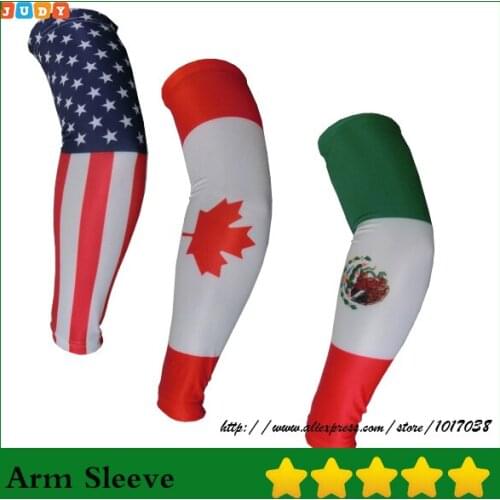 All new design flag sleeve Compression Sports Arm Sleeve Camo Baseball Football Wicking Neon sleeves