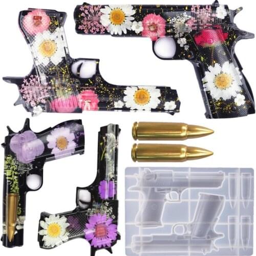 DIY Crystal Epoxy Bullet Pendant Glossy Gun Shape Silicone Mold Jewelry Fillings Accessory Charms Handmade Cabochon Mould Craft