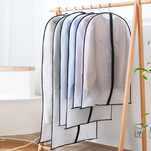 35 1/2/4/10/15PCS Transparent Clothes Garment Suit Cover Bags Wardrobe Clothes Storage Dustproof Hanger Storage Travel Organizer