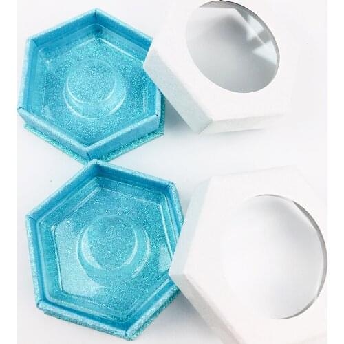 ELYCO Hexagon Eye lash Packaging Custom Logo Fake 3d Mink eyelashes Boxes Faux Cils lash stripe Empty Case