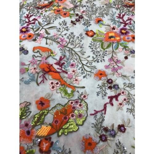 Luxury Sequins Embroidery French Mesh Lace with sequins Latest African Laces L-2188817 Dress Tulle Net feather Lace