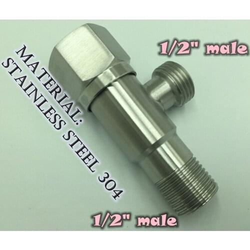 Bathroom Hexagonal 304 Stainless Steel Triangle Valve Water Heater Thicken Explosion-proof Check water Toilets Angle Valve 1/2"