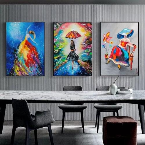 Nordic Graffiti Art Abstract Girl Canvas Painting Wall Art Posters Prints Wall Picture for Living Room Home Wall Cuadros Decor