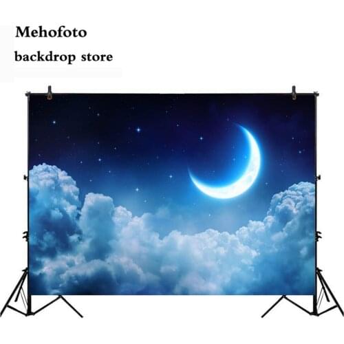 Mehofoto Space Backdrop Night Months Star for Photography Little Star Photo Booth Backgrounds Studio White Studio Starry sky 716