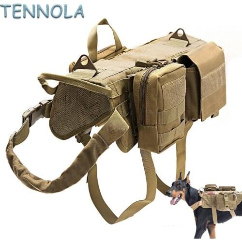 Cool camouflage Adjustable large dogs Tactical vest For training High quality nylon dog harnesses outdoor walking easy take off