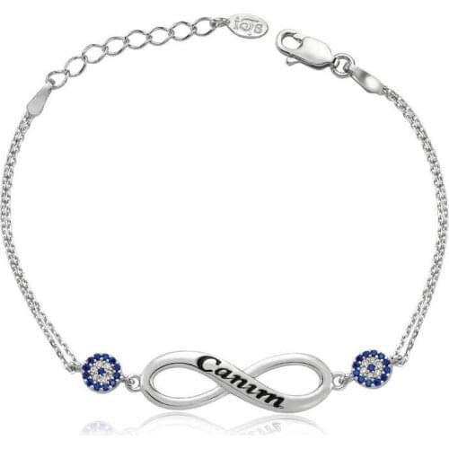 Tevuli 925 Sterling Silver Infinity Dear Printed Womens Bracelet