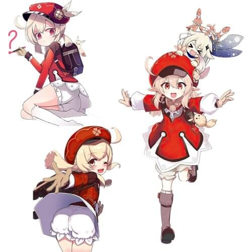 Three Ratels CA74 Genshin Impact Klee Lovely cartoon girl for gabinete gamer Super Staffie decal on Wall Fridge Toilet car bike