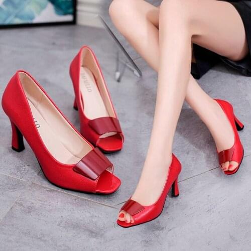 Ol Office Lady Shoes Super High Heels Dress Shoes Woman Peep Toe Pumps Botton Boat Shoes Summer Autumn Ladies Shoe Sandals 9191L
