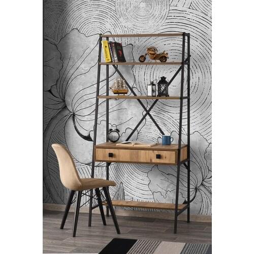 Odin Baroque Walnut Study Desk / Bookcase Simple solid two color Chair Gift Free Chair for concept and design