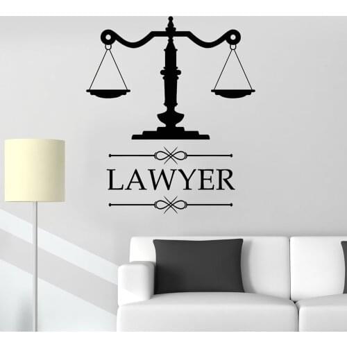 Law Office Sign Lawyer Attorney Office Vinyl Decal Personalized Sticker Company Name Scale of Justice Window Decoration