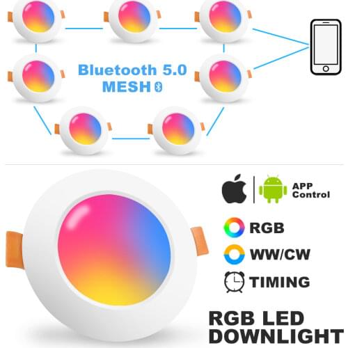 RGB Spot Light LED Ceiling Lamp Recessed Light Indoor Lighting Luminaire Color Dimmable Remote Control Downlight AC110 AC220