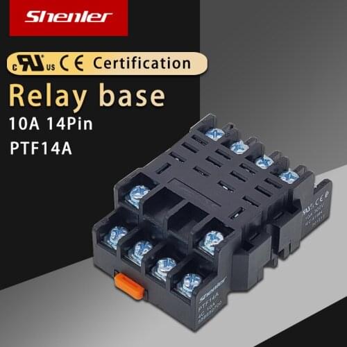 High quality relay base PTF14A 14 Terminals 35mm intermediate relay base HH64P For LY4NJ JQX-13F-4Z JQX-13F-LY4C 14PIN socket