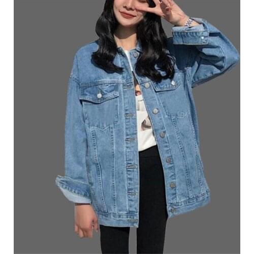 4XL 5XL Plus size Womens Denim Jackets Autumn Denim Jackets for Women Jeans Coat Breasted Denim Coats Female Feminine Clothing