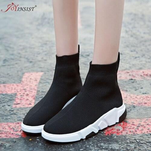 Stretch Socks Shoes High Help Breathable Sneaker Shoes 2021 The Spring and Autumn Period and The Han Edition Knitted Female Mesh