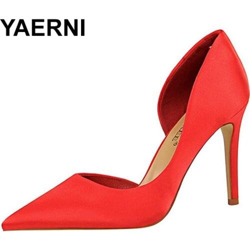 YAERNIShoes Office Women Pumps Sexy High Heels Women Shoes New Wedding Shoes Party Women Heels Stiletto Red Green Ladies Shoes