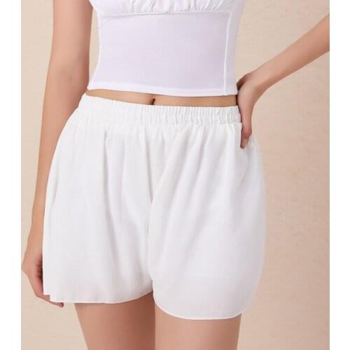 Casual Shorts Elastic Waist Loose Shorts Woman Shorts Floral Print Summer Lady Large Size Chiffon Short Soft Comfortable Wear