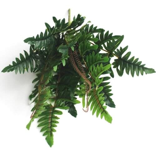 1Pc Artificial Fern Plant Plastic Fake Shrub Greenery Faux Plant Simulation Fern 12-Pitch Plant Home Garden Wedding Party Deocr