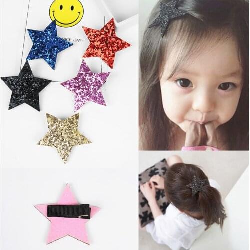 1PCS NEW Hair Clip Women Baby Girl Big and small Glitter Hair Star Kids Hairpins Hair Clip For Children Hair Accessories Toddle