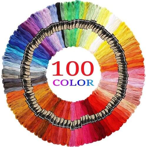100Pcs Cross Stitch Threads Polyester Cotton Embroidery Threads Embroidery Floss For Handmade Craft DIY Sewing Accessories