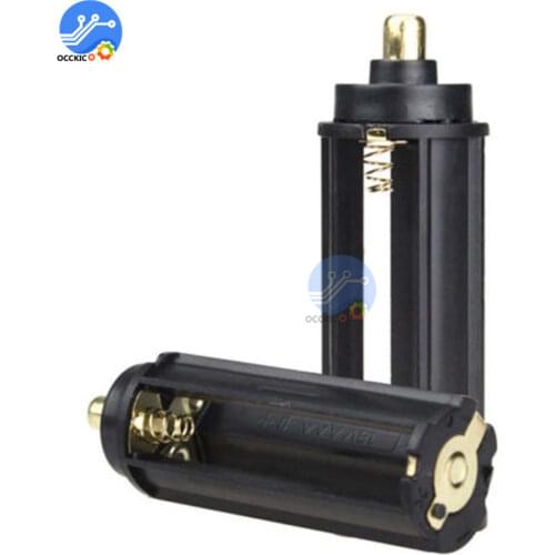 2pcs/lot 3 AAA Battery Black Plastical Metal Holder Box Case Cylindrical Type For 18650 Flashlight Torch 65mm*21mm In Stock