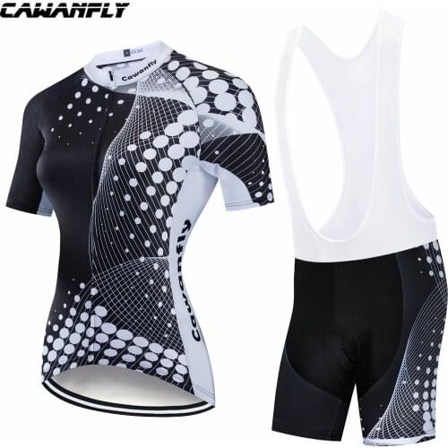 2019 CAWANFLY Pro Team Bicycle Cycling Clothing Women Quick Dry Cycling Jersey Set Ropa Ciclismo Mujer Mountain Bike Clothing