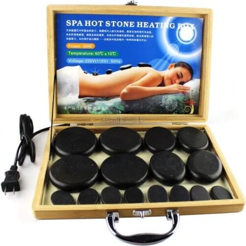 220V Energy Stone SPA Hot Stone Set Plugin Heating Box Heating Pot Stone Volcano Essential Oil Massage Stone