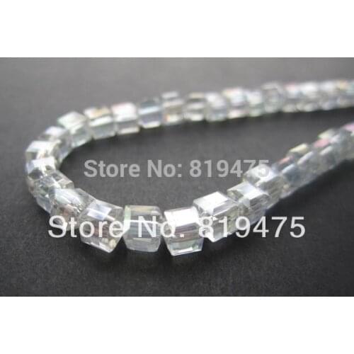 4mm Glass crystal beads Loose beads Cube Square shape Clear AB color for jewelry making wholesale and retail