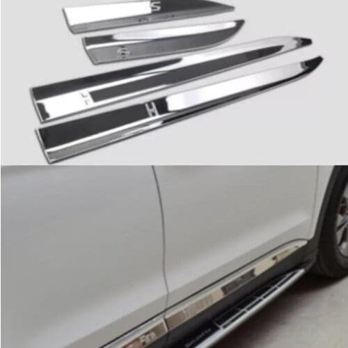 Car Styling ABS Chrome Side Door Garnish Molding Trim For HYUNDAI Santa Fe 2013 2014 2015 2016 2017 Accessories 4pcs