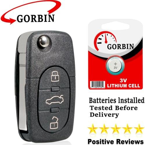 GORBIN 4D0837231A 4D0837231K Car Remote Key for Audi A3 A4 A6 A8 TT RS4 Quattro Old Models Flip Car Key 433Mhz ID48 Chip