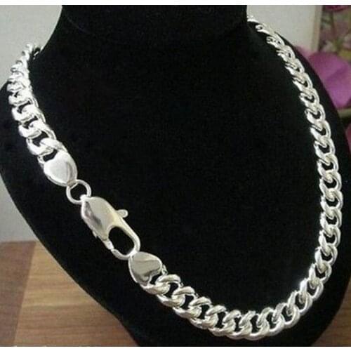 Free shipping New Mens Fine Argent Silver Jewelry Necklace