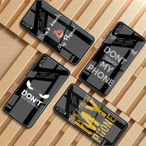 Don't Touch My Phone Tempered Glass Phone Case For Huawei P20 P30 P40 P40 Lite Pro Psmart Mate 20 30 Cover Shell