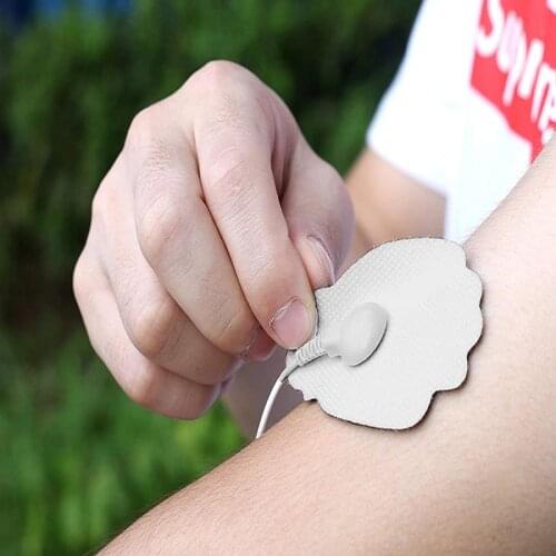 TENS / EMS Tense Unit Pads 20 PCS of Snap Replacement Electrode Patches for EMS Unit Each Conductive Reusable Up to 20 Times