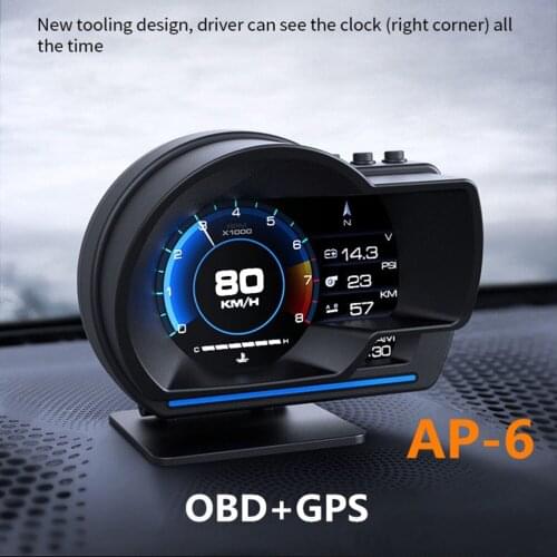 Head Up Display Auto Display OBD2+GPS Smart Car HUD Gauge Digital Odometer Security Alarm Water&Oil Temp RPM Car Diagnostic Tool