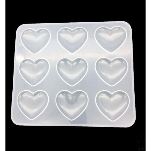 Epoxy silicone mold love heart shaped UV Resin mold silicone mirror pendant handmade aromatherapy plaster decoration table mold