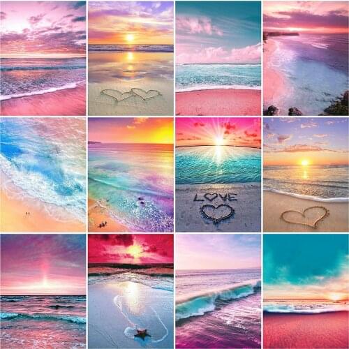 Evershine 5D Diamond Embroidery Seaside Full Square Diamond Painting Scenery Cross Stitch Mosaic Rhinestone Picture Home Decor