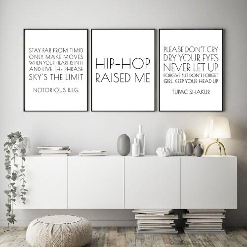Hip Hop Rapper Raised me Music Quote Large Posters and Prints Wall Art Picture for Living Room Home Decoration Decorative Poster