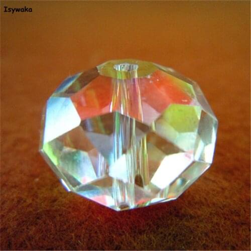 Isywaka AB White Color 2mm 3*4mm 4*6mm 6*8mm 8*10mm 10*12mm 12*14mm 14*18mm Rondelle Austria Crystal Glass Beads Loose Beads