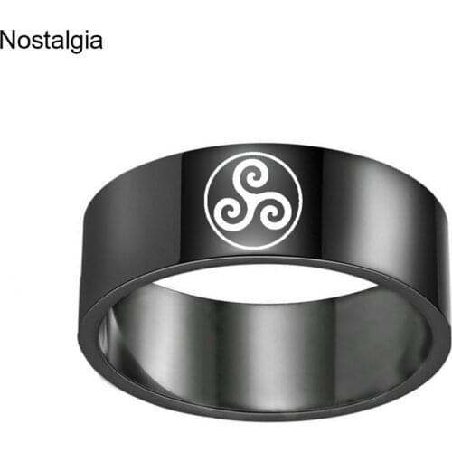 Nostalgia Teen Wolf Triskelion Triskele Spiral Midi Stainless Steel Rings For Men Women