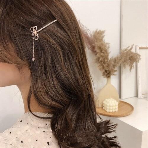 Korean crystal rhinestone bowknot pendant hairclips hairgrips hairpins barrettes hair pin grips headwear girls hair accessories